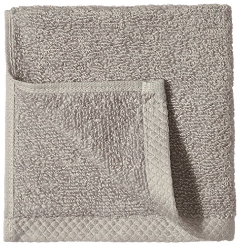Amazon Basics 100% Cotton Washcloths, Quick-Dry, 12" x 12", Platinum, 12-Pack view 2