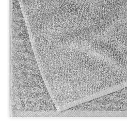 Amazon Basics 2 Piece Quick-Dry Oversize Bath Towel, 100% Cotton, Platinum, 54" x 30"