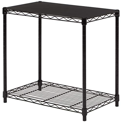 Amazon Basics 2-Shelf Stackable Storage, 13.3" D x 23.2" W x 22.2" H, Black