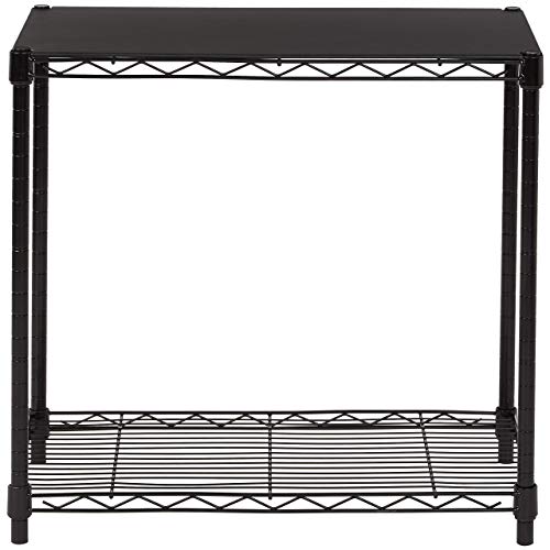 Amazon Basics 2-Shelf Stackable Storage, 13.3" D x 23.2" W x 22.2" H, Black