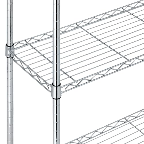 Amazon Basics 5-Shelf Adjustable Heavy Duty Steel Wire Rack Storage Shelving Organizer for Kitchen, Garage, 36" L x 14" W x 72" H, Chrome