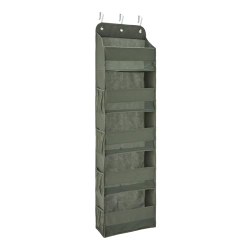 Amazon Basics 5 Tier Over the Door Organizer, Large, 6.4 x 54.5 x 14.9 in, Dark Grey