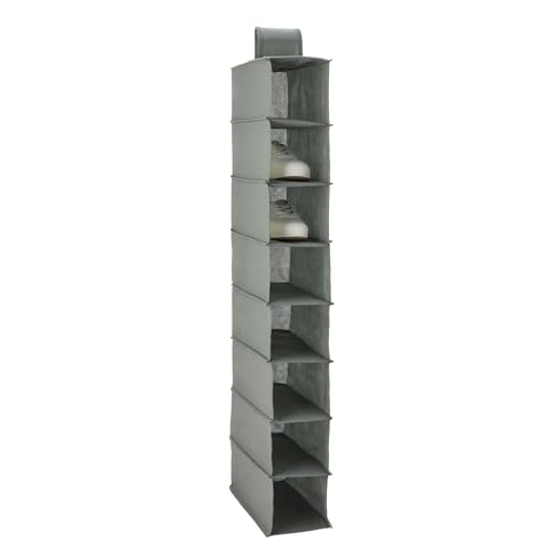 Amazon Basics 8-Tier Hanging Closet Shelf Shoe Organizer, 11.5 x 41 x 5.5 in, Dark Grey