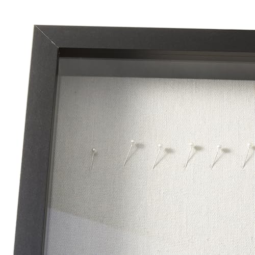 Amazon Basics 8" x 10" Rectangular Shadow Box Wood Frame for Photos, Art, and Memorabilia, Black, Tabletop Display view 3