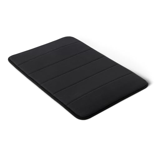 Amazon Basics Absorbent & Fast Dry Plush Memory Foam Bath Mat, 17 x 24 in, Black