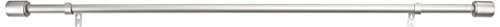 Amazon Basics Adjustable 1 Inch Curtain Rods for Windows, Cap Finials, 72" to 144", Nickel