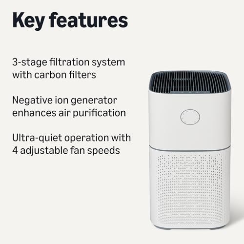 Amazon Basics Air Purifier for Home with Large Rooms, Covers Up to 2600 Sq ft, White view 2