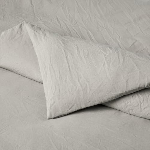 Amazon Basics Brushed Microfiber Comforter Set, Extra Soft with Natural Texture, 3-Piece, King, Grey view 3