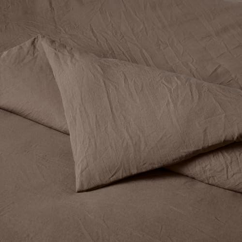 Amazon Basics Brushed Microfiber Comforter Set, Extra Soft with Natural Texture, 2-Piece, Twin/Twin XL, Brown view 3