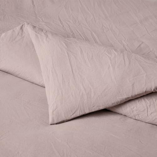 Amazon Basics Brushed Microfiber Comforter Set, Extra Soft with Natural Texture, 3-Piece, Queen/Full, Purple view 3