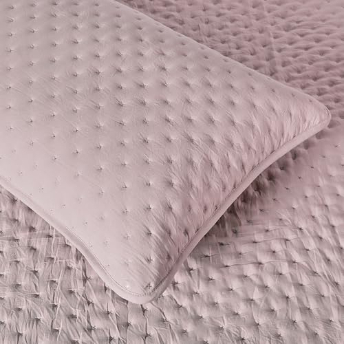 Amazon Basics Brushed Microfiber Quilt Set, Extra Soft with Natural Texture, 2-Piece, Twin/Twin XL, Purple view 3