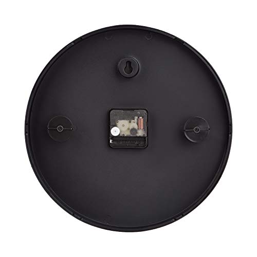 Amazon Basics Classic 12" Round Wall Clock, Easy to Read, Silent Non Ticking, Battery Operated, Black view 2