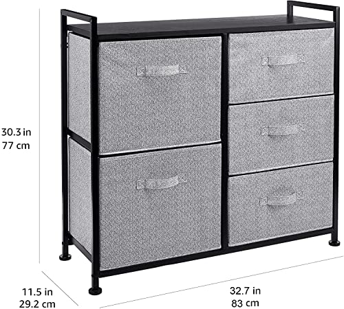Amazon Basics Closet Organizer Drawers with 5-Fabric Storage Units, Black