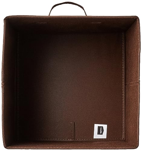 Amazon Basics Collapsible Fabric Storage Bins with Handles, Cube Organizer, Lightweight Fabric, 10.5"x10.5"x11", Brown, 6-Pack view 3
