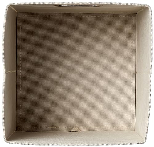 Amazon Basics Collapsible Storage Bins with Handle, Space-Saving, Breathable Cube Organizer, 10.5" x 10.5" x 11", Chevron Grey, 6-Pack view 3