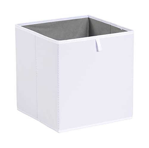 Amazon Basics Cube Organizer Bins, Collapsible Storage Baskets for Shelves, White, Pack of 6, 10.5x10.5x11"