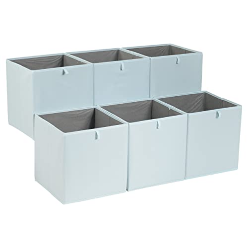Amazon Basics Cube Organizer Bins, Collapsible Storage Baskets for Shelves, Jade Green, Pack of 6, 13x15x13"