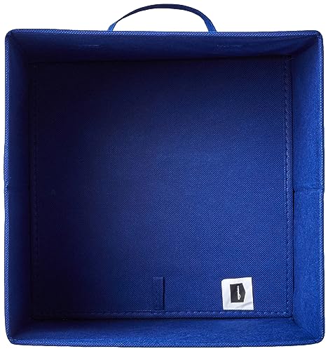 Amazon Basics Cube Organizer Storage Bins Handles, Collapsible Fabric, Pack of 6, 10.5"x10.5"x11", Navy