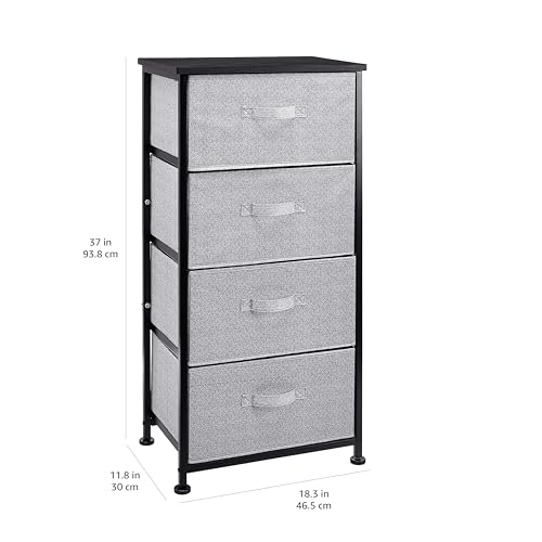 Amazon Basics Fabric 4-Drawer Storage Organizer Unit for Closet, Black