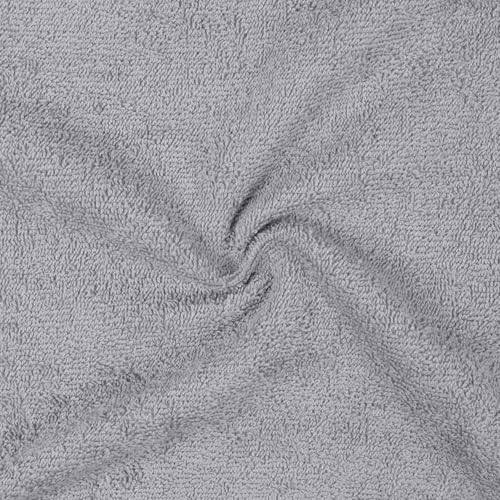 Amazon Basics Fast Drying Cotton Washcloths for Bathroom, Machine Washable, Extra Absorbent, 12 x 12 in, Gray, 24-Pack