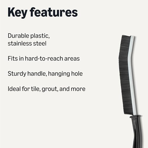 Amazon Basics Hard Bristle Grout and Tile Cleaning Brush, 12-Pack view 2