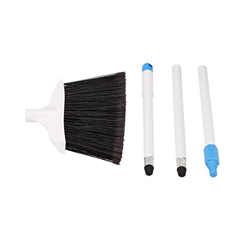 Amazon Basics Heavy-Duty Floor Cleaning Broom with Stiff Bristles, Sturdy 3-Piece Handle, Easy to Assemble, Indoor Outdoor Use for Driveways and Sidewalks, Blue and White view 3