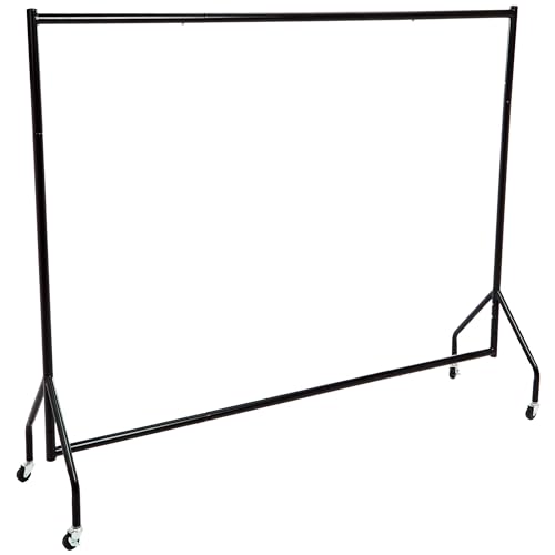 Amazon Basics Heavy Duty Rolling Garment Rack, Hanging Clothes Organizer Rail for Display and Storage, 1.82 x 1.52 m, Black