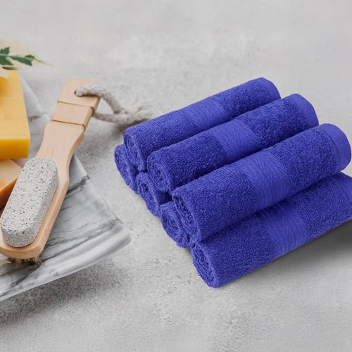 Amazon Basics Highly Absorbent Fast Drying 100% Cotton Washcloths for Face, Soft, Machine Washable, Fade-Resistant, 12" x 12", Navy Blue, 12-Pack view 3