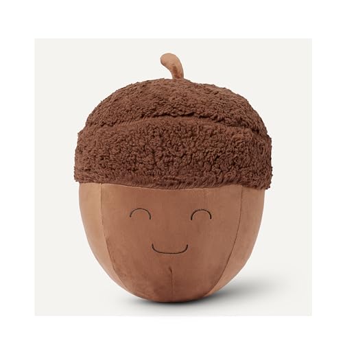 Amazon Basics Kids Plush Acorn Pillow, Soft Brown Room Décor, Ideal for Decor, Made in Oeko-TEX Certified Factory, 17.6" x 12" view 3