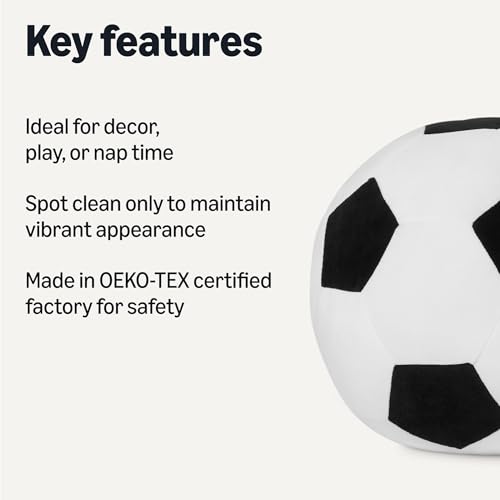 Amazon Basics Kids Plush Decorative Soccer Ball Pillow, Decorative Cushion, Soft Room Décor view 2