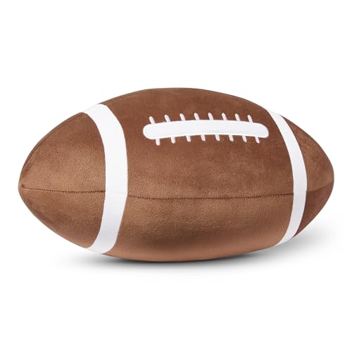 Amazon Basics Kids Plush Football Pillow, Soft Premium Brown Room Décor, 15" L x 10" W