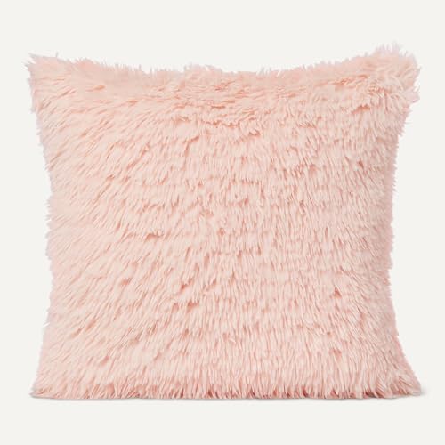 Amazon Basics Kids Plush Square Pillow, Soft Pink Room Décor view 3