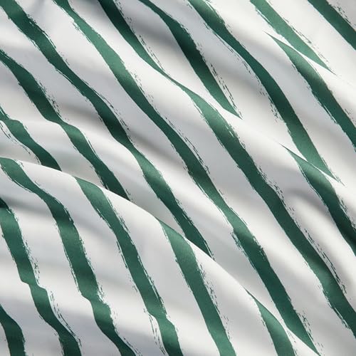Amazon Basics Kid's Soft Easy-Wash Lightweight Microfiber 3-Piece Sheet Set with 1 Standard Pillowcase, 1 Flat Sheet, 1 Fitted Sheet, Twin, Green Stripes view 3