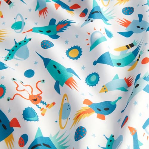 Amazon Basics Kid's Soft Easy-Wash Microfiber 4-Piece Sheet Set with Pillowcase, Full, Cosmic Adventure view 3