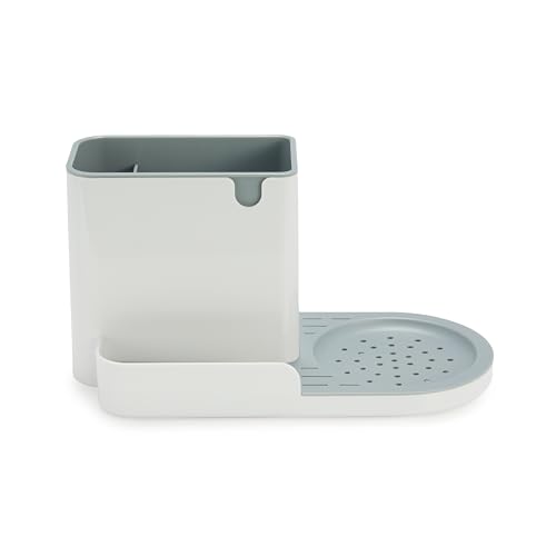 Amazon Basics Kitchen Sink Caddy Organizer for Sponge and Brush Storage, Large, White view 3
