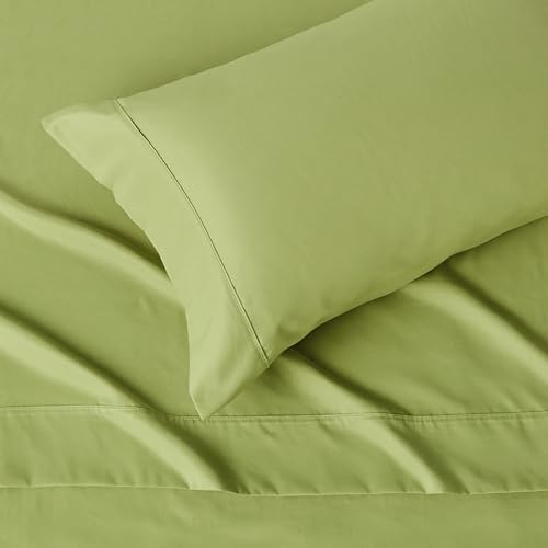 Amazon Basics Lightweight Microfiber 3-Piece Bed Sheet Set, Twin XL, Oliver Light, Solid view 3