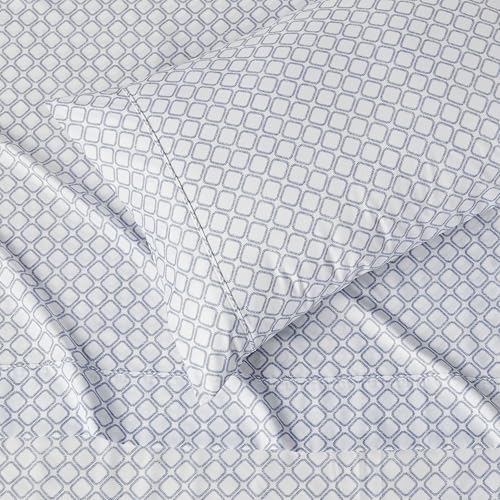 Amazon Basics Lightweight Microfiber 3-Piece Bed Sheet Set, Twin XL, Aqua, Printed view 3