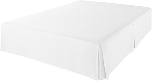 Amazon Basics Lightweight Pleated Dust Ruffle Bed Skirt, Full, Bright White, Wrinkle and Fade Resistant, Machine Washable, Polyester view 3