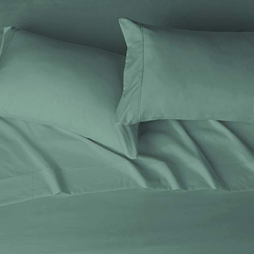 Amazon Basics Lightweight Super Soft, Breathable Brushed Microfiber 4-Piece Bed Sheet Set, Wrinkle Resistant with 14-Inch Deep Pockets, Queen, Emerald Green, Solid view 3