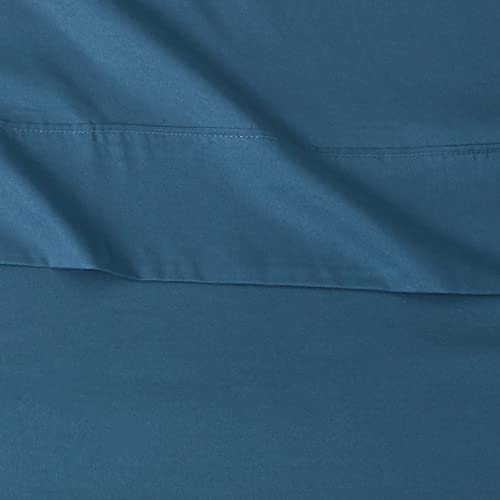 Amazon Basics Lightweight Super Soft Easy Care Microfiber 3-Piece Bed Sheet Set with 14-Inch Deep Pockets, Twin, Dark Teal, Pack of 4, Solid