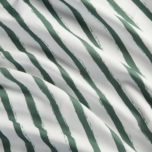 Amazon Basics Microfiber Kids' Sheet Set with 2 Pillowcases, 4-Piece, Green Stripes, Queen view 3