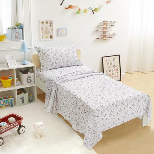 Amazon Basics Microfiber Kids' Sheet Set with Pillowcase, 3-Piece, Twin, Unicorn & Rainbow