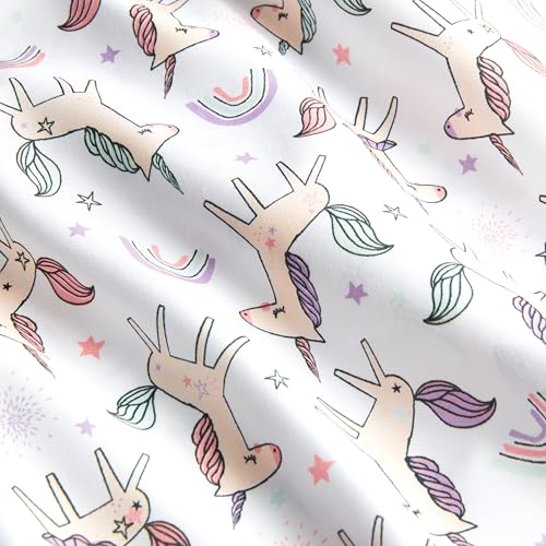 Amazon Basics Microfiber Kids' Sheet Set with Pillowcase, 3-Piece, Twin, Unicorn & Rainbow view 3