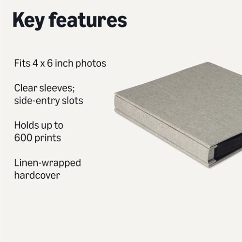 Amazon Basics Photo Album for 4" x 6" Photos, 600 Pockets Capacity