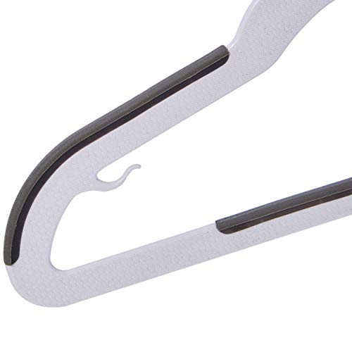 Amazon Basics Plastic Kids Clothes Hangers, Non-Slip, White and Black, 12.8" x 8" x 0.2", 30-Pack view 3
