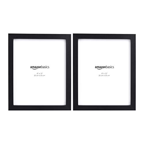 Amazon Basics Rectangular Photo Picture Frame, 8" x 10", Wall Hanging or Tabletop Display, Black, 2-Pack, Horizontal or Vertical view 2