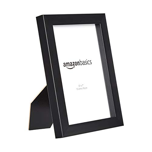 Amazon Basics Rectangular Picture Frame Set, 5" x 7", Wall Hanging or Tabletop Display, Real Glass, Horizontal or Vertical, Black, 2-Pack view 3