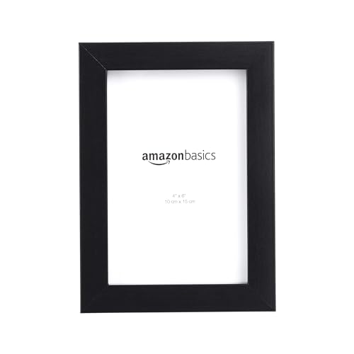 Amazon Basics Rectangular Picture Frame Set for Wall Hanging or Tabletop Display, 6 x 4 in, Black, 5-Pack view 2