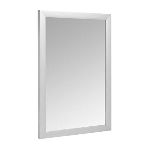 Amazon Basics Rectangular Wall Mount Mirror for Bedroom, Living Room, Entryway, Standard Trim, 20" x 28", Nickel