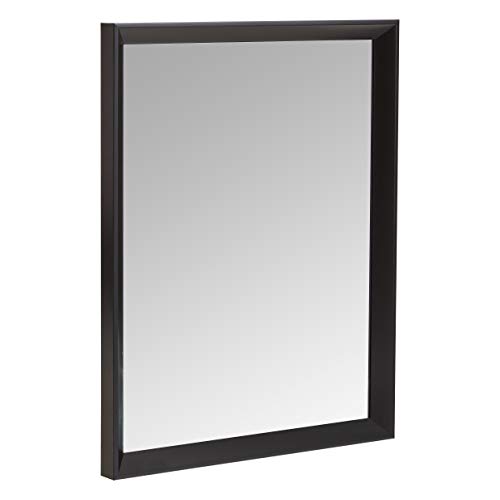 Amazon Basics Rectangular Wall Mount Mirror With Peaked Trim, Black, 16 x 20 inch